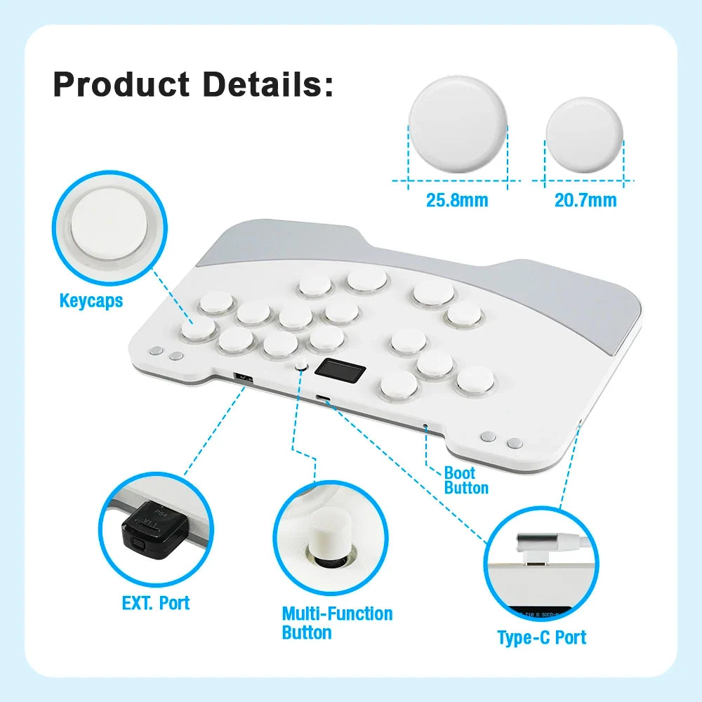 Duelpad Zen Metal Ergo-Split Hitbox Controller for PC/PS5/Switch