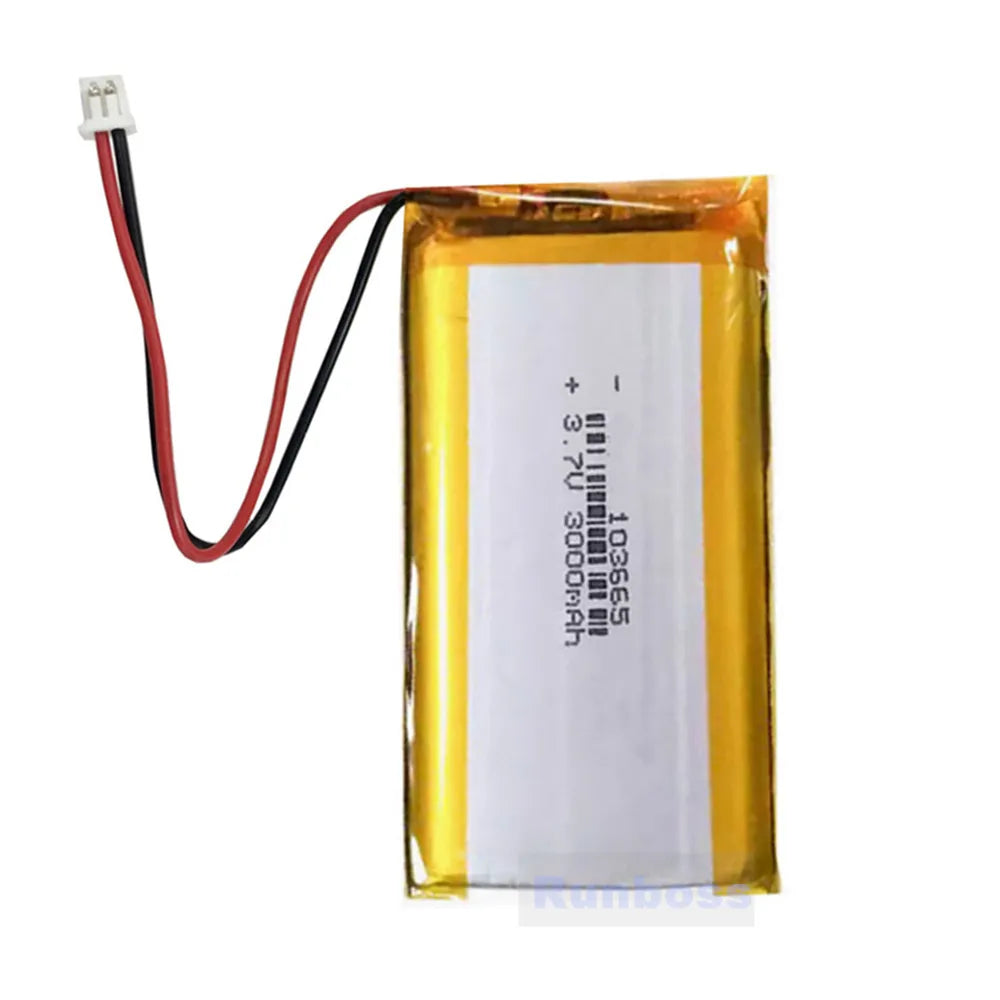 10PCS 103665 With JST 1.25mm Plug Li-Polymer Battery 3.7V 3000mAh For Open Source Console Miyoo Mini Plus Game Machine Battery