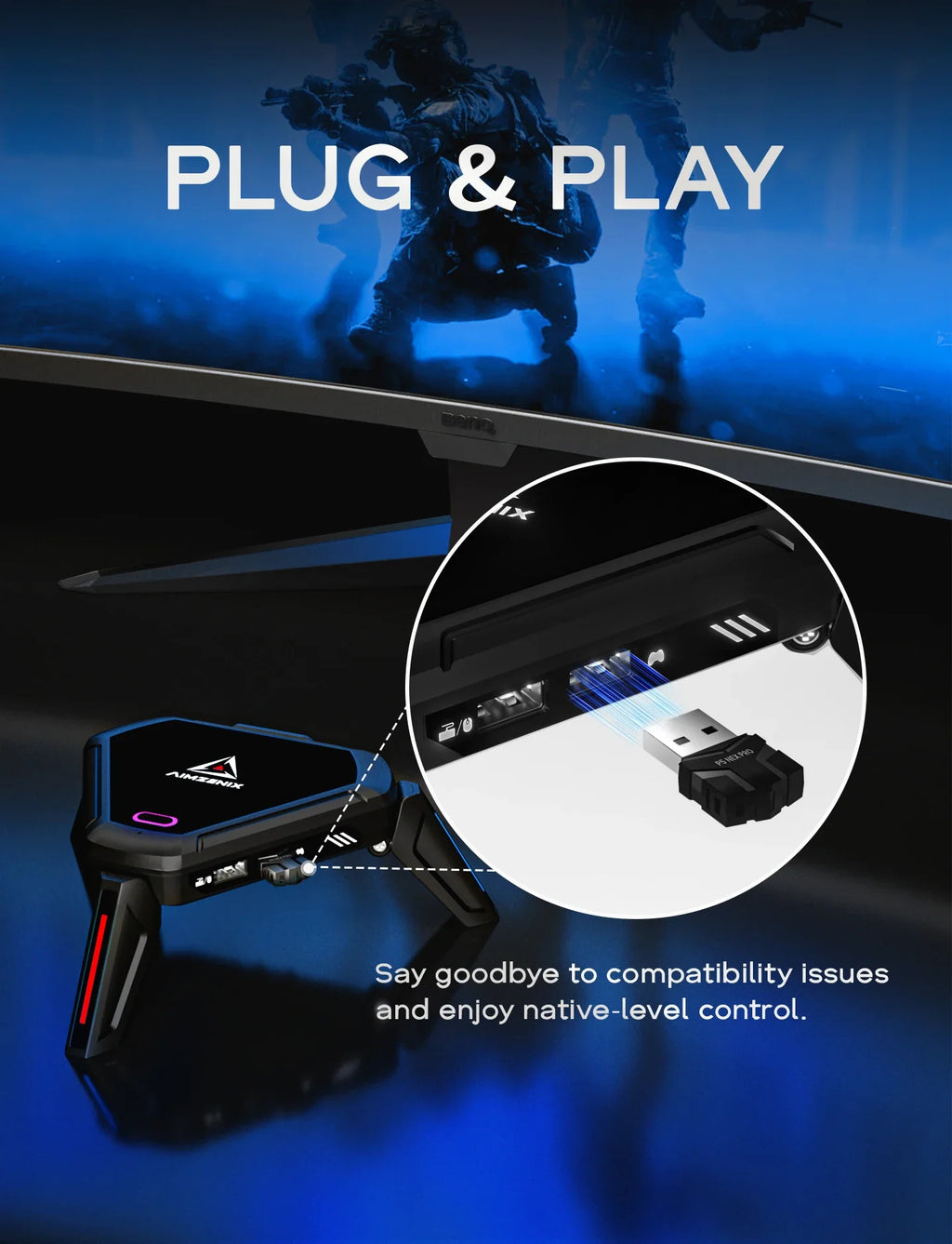 P5 NEX PRO Applicable PS5 Game Dongle Keyboard-Mouse Converter Raspberry Pi Hitbox Adapter PS5 Game Activator