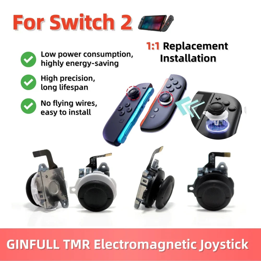 TMR Joystick for Switch 2 Joy-Con 2, Left Right 3D Analog Stick