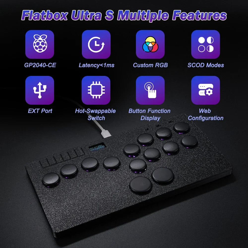 Flatbox Ultra S Stickless Controller Hitbox For P5 Arcade Joystick Hitbox For PS4/PC/NS/Steam With Kaih Low Profile Switch