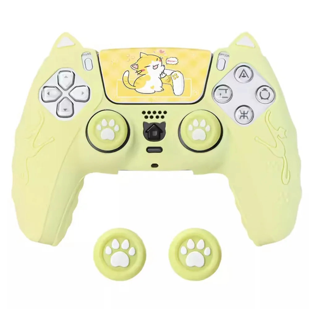 Cat Silicone Skin for PS5 Controller, Thumb Grips Protector