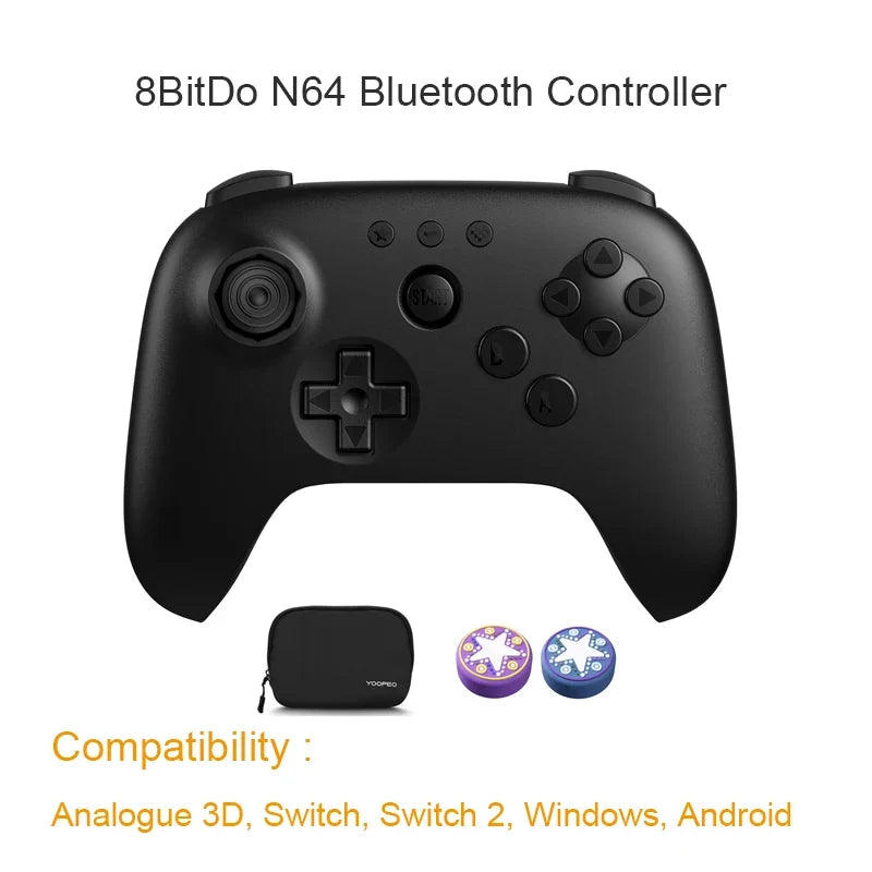 8BitDo N64 Bluetooth Controller for Analogue 3D, Nintendo Switch, Switch 2, Gaming Joystick Gamepad for Windows and Android