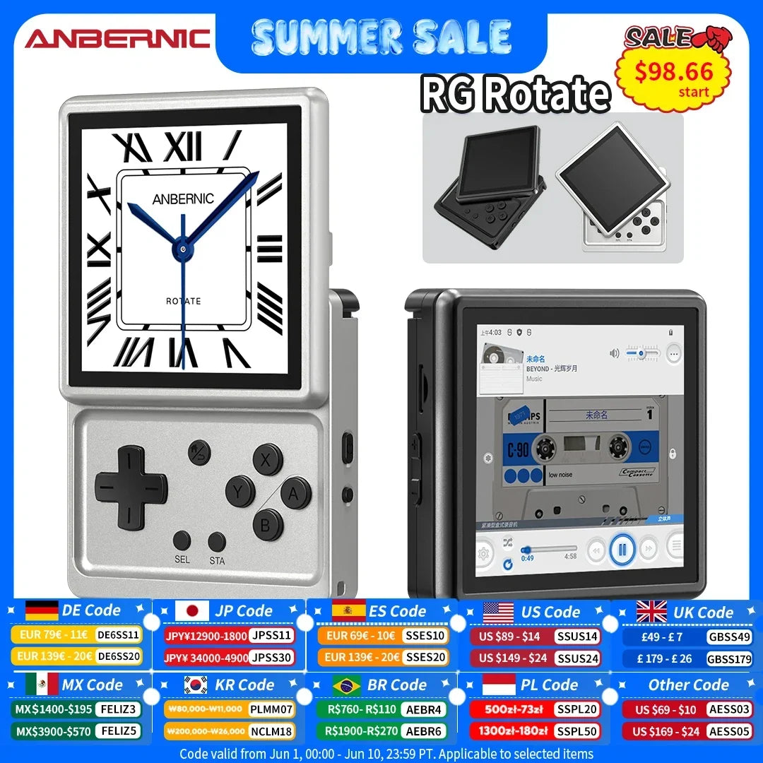 Anbernic RG Rotate Android Handheld, 3.5-inch Rotating Screen