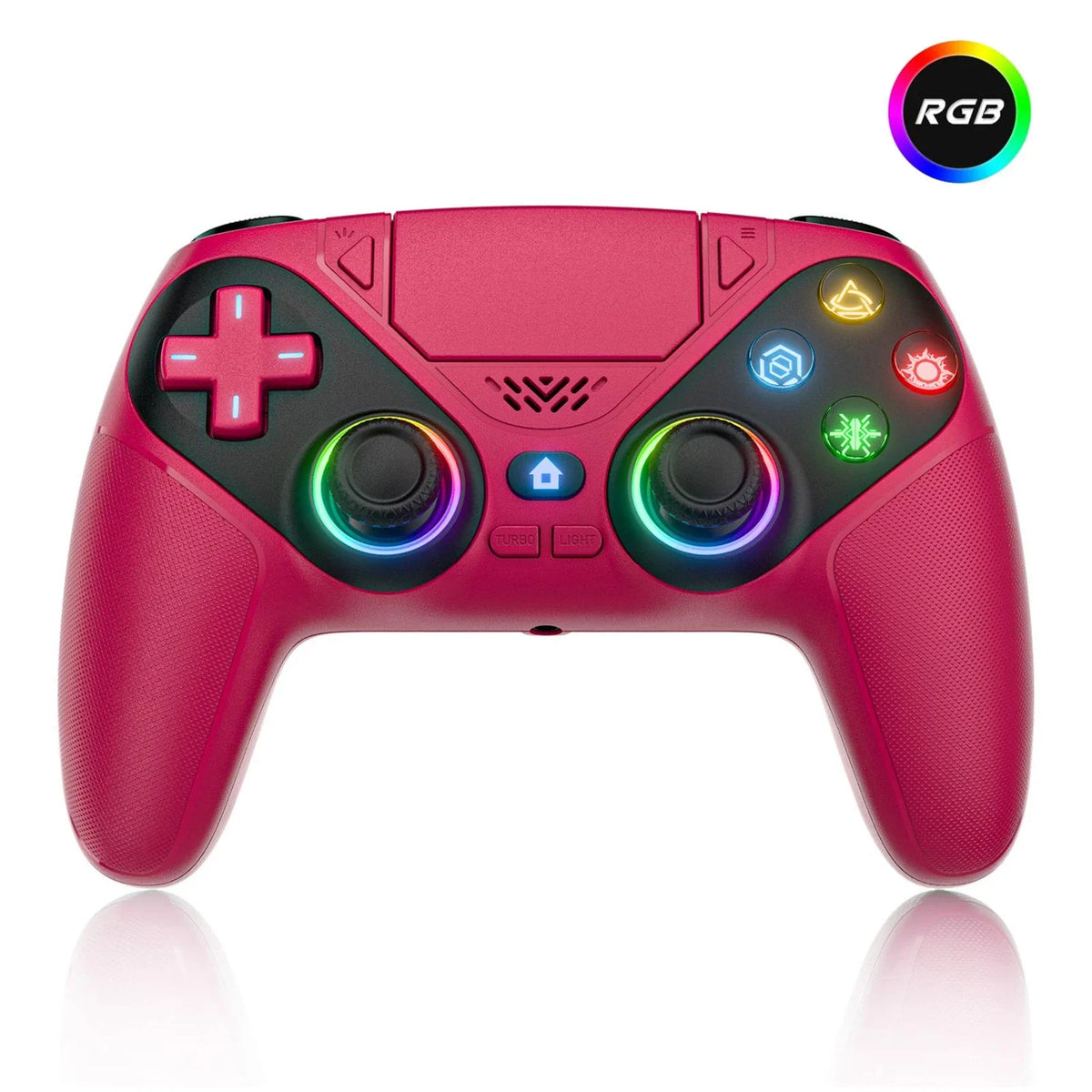 Controller For Playstation 5 PS5/PS5 Pro/Slim/PC,RGB Wireless BT Game Joystick Hall Effect 6 Axis Gyro Dual Shock Turbo Gamepads
