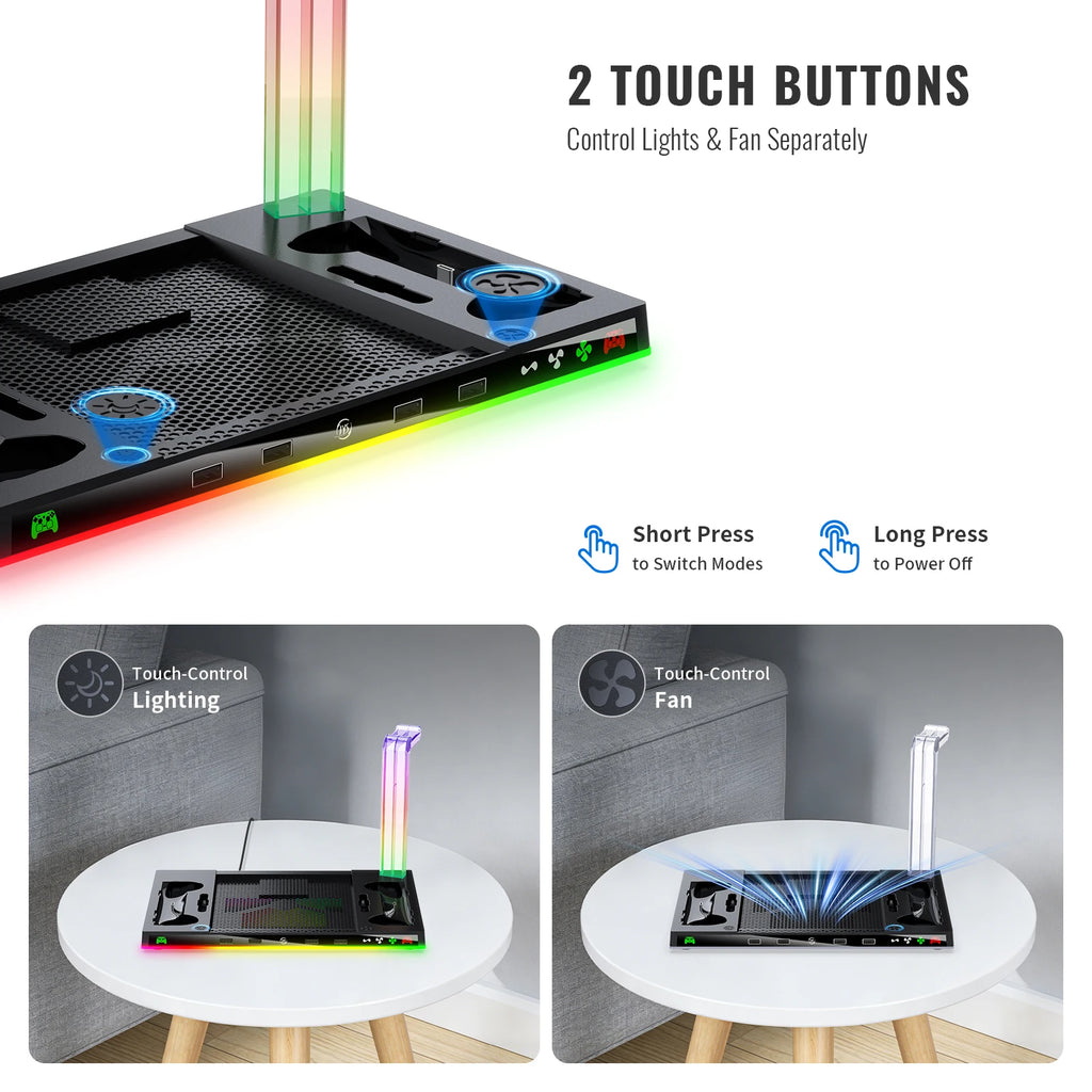 ipega Cooling and Charging Dock with RGB for Steam Machine