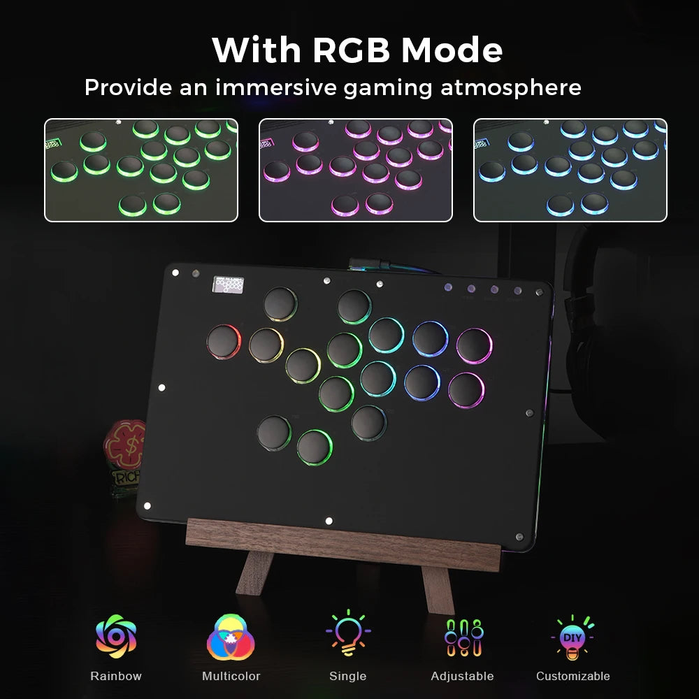 Haute42 Arcade Joystick Hitbox Leverless Arcade Controller For PC/ PS4/PS5 Hitbox Fightstick Leverless Arcade Stick Controller