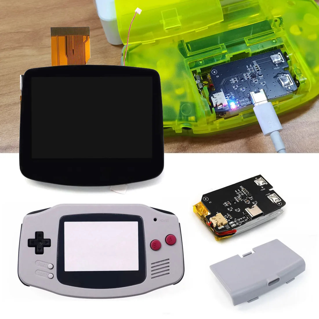 HISPEEDIDO GBA V5 720x480 IPS Drop-in Screen Kit with Shell