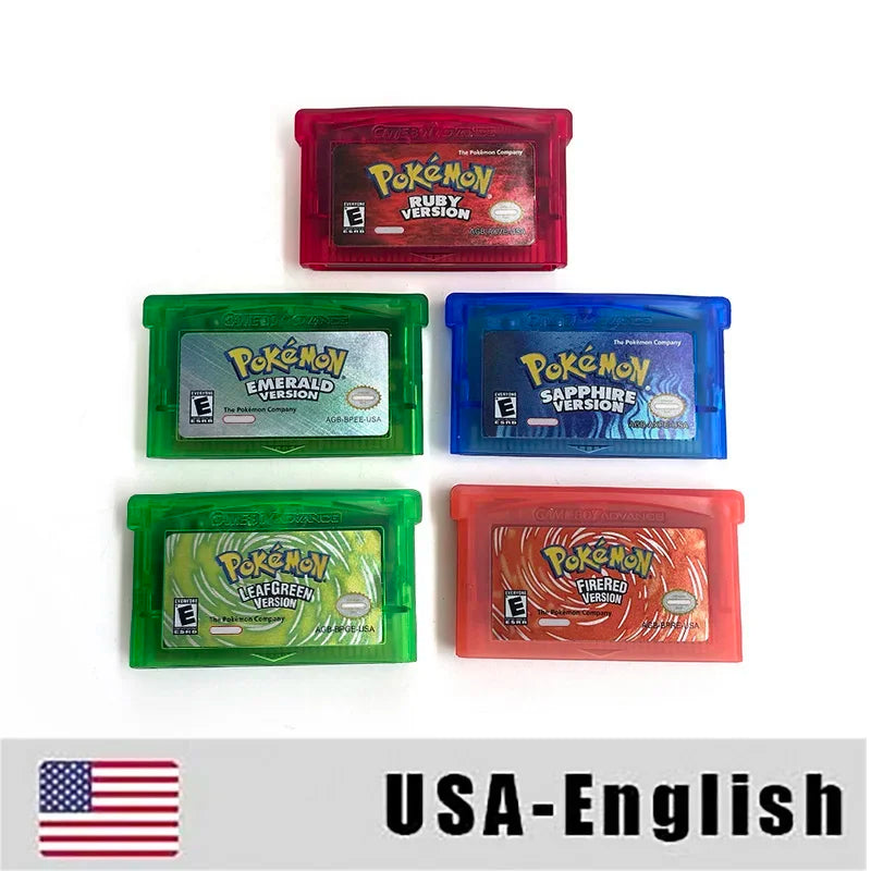 Pokémon GBA Game Cartridge Reproduction Regional Versions