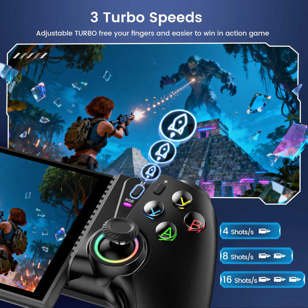 DinoFire Switch OLED Controller, TMR, Wireless for Switch 2