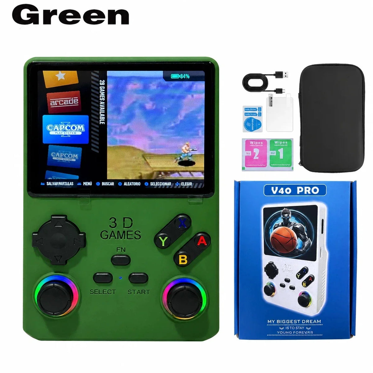 POWKIDDY R36S V40 Pro Handheld Console 3.5-Inch, 35000 Games