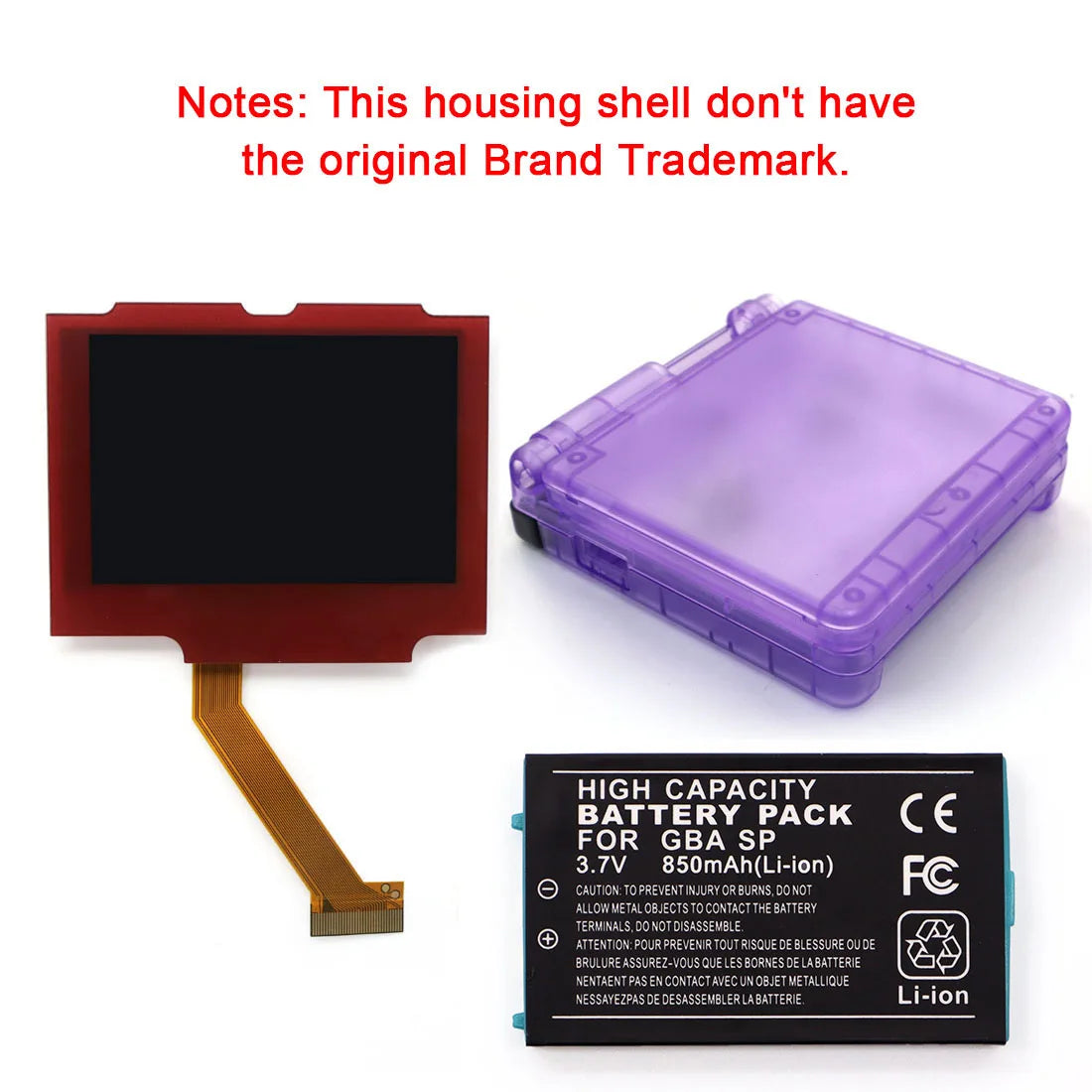 GBA SP V5 3.0 Inch IPS Screen Kit with 3.7V Rechargeable Pack