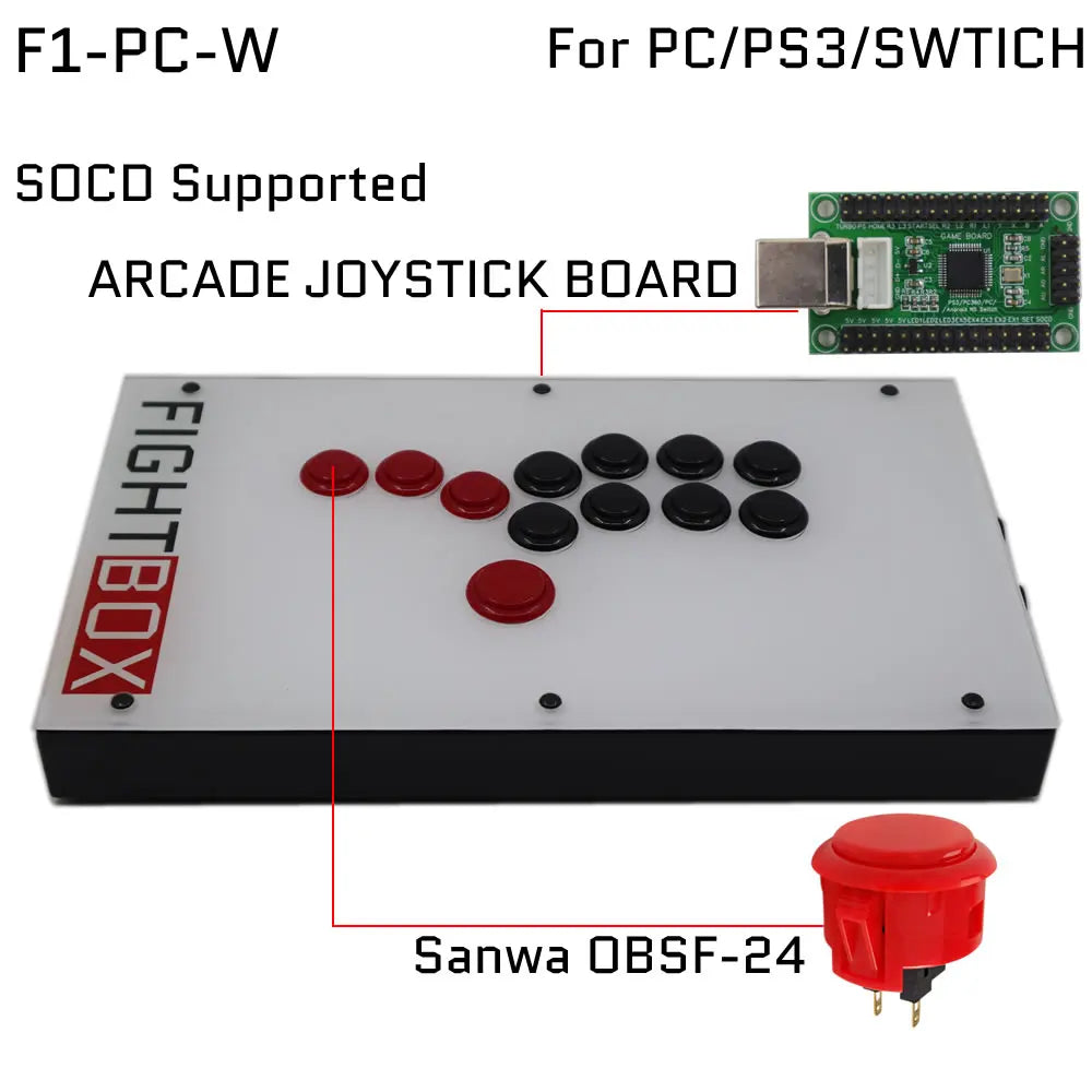 FightBox F1-F9 Sanwa Button Hitbox Arcade Fight Stick for PS4/PC