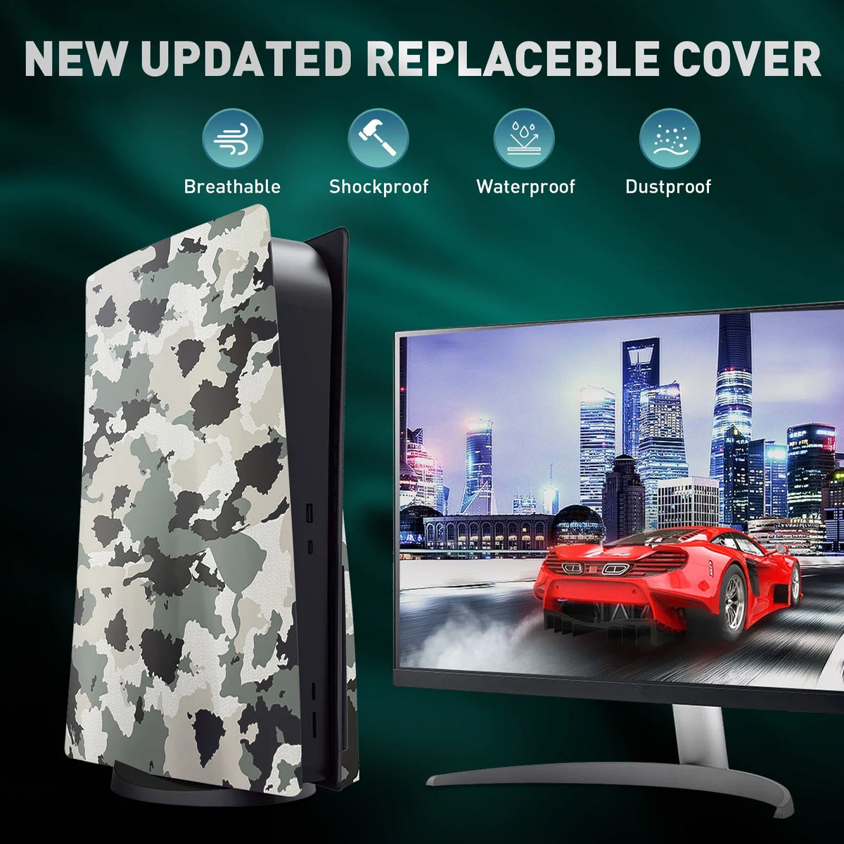 PS5 Disc Edition Replacement Faceplate, Console Cover Shell