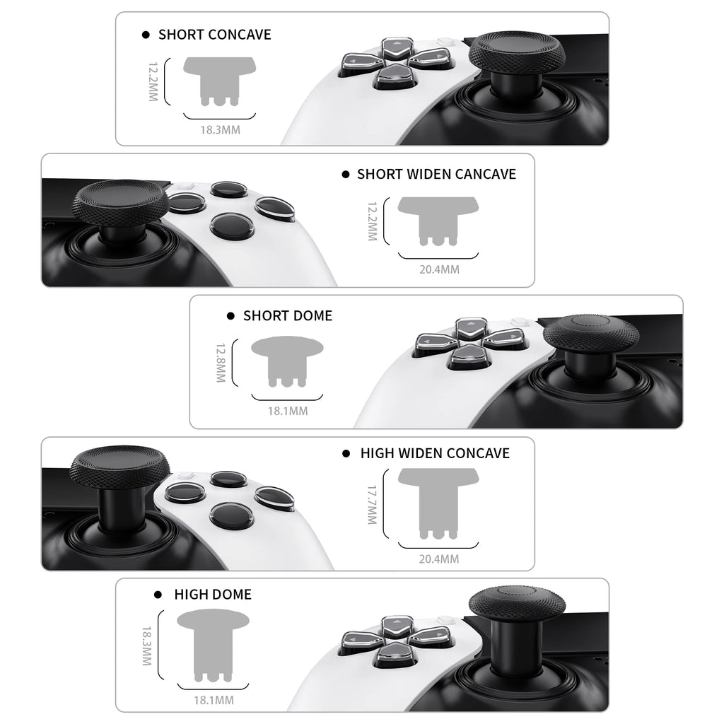 eXtremeRate ThumbsGear Interchangeable Thumbsticks for ps5 Edge Controller - Black
