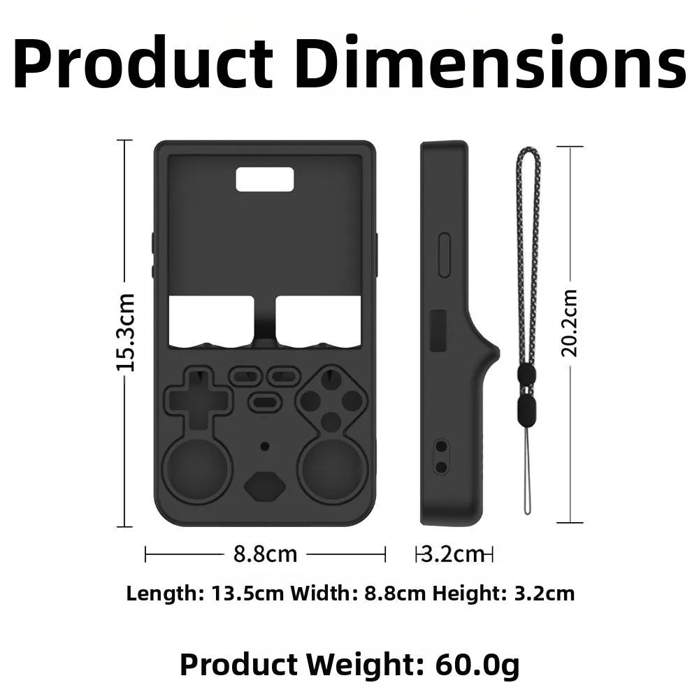 Silicone Protective Case Anti-Scratch Shockproof Game Console Cover with Lanyard Sleeve Shell for R36 Ultra