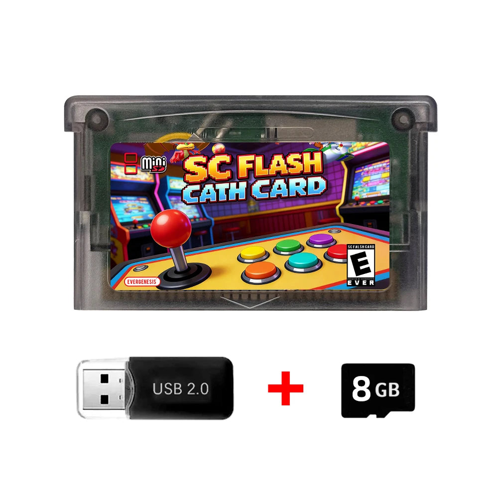 New 5000 in 1 SCFW V2.0 Mini SC Flash Card with 8G TF Card & Adapter for GBA GBC GB NES NDS Game Card Game Console Accessories